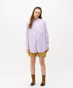 LENO  CANDY STRIPE BAND COLLAR  SHIRTS / ストライプバンドカラーシャツ