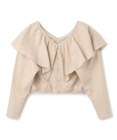 uncrave 【手洗い可】シャンブレー ラッフル ブラウス（uncrave WHITE）