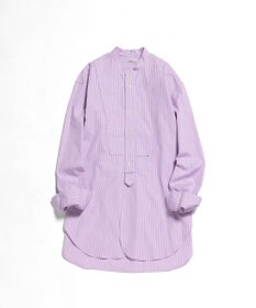 LENO  CANDY STRIPE BAND COLLAR  SHIRTS / ストライプバンドカラーシャツ