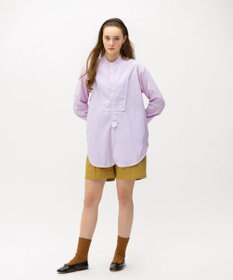 LENO  CANDY STRIPE BAND COLLAR  SHIRTS / ストライプバンドカラーシャツ