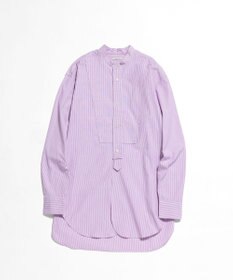 LENO  CANDY STRIPE BAND COLLAR  SHIRTS / ストライプバンドカラーシャツ