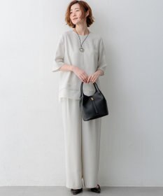 23区 S 【吸水速乾/UVカット/接触冷感】ストレッチジョーゼット シアーコンビ カットソー