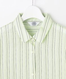 J.PRESS LADIES S 【洗える】ランダムストライプ シアー シャツカラー カットソー