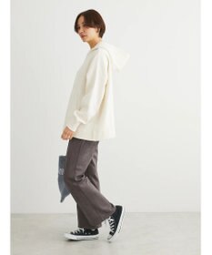 Green Parks スウェット風フード付ニットプルオーバー