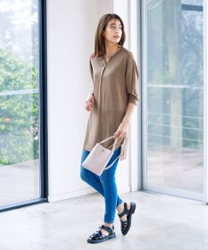 Tiaclasse 【洗える】キーネックニットチュニック