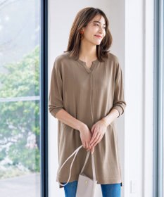 Tiaclasse 【洗える】キーネックニットチュニック