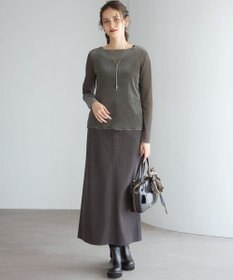 23区 S 【SLOW/一部店舗限定】ブラッシュドチュール メッシュベロア カットソー