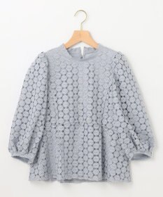 組曲 S 【WEB限定】フラワーレース ペプラムトップス