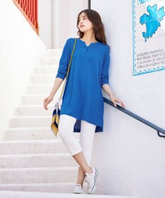 Tiaclasse 【洗える】キーネックニットチュニック