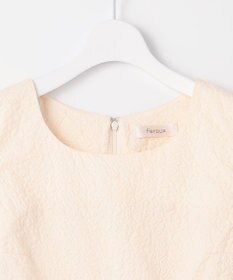 Feroux 【洗える】フクレジャガードチュニック ブラウス