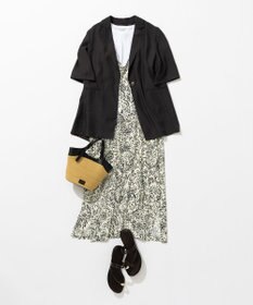 23区 【洗える】アンティークフラワープリント キャミソールワンピース