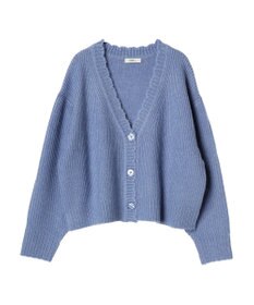 earth music&ecology スカラップニットカーディガン