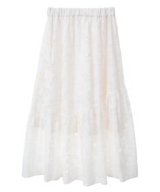 earth music&ecology 透かし花柄フレアスカート