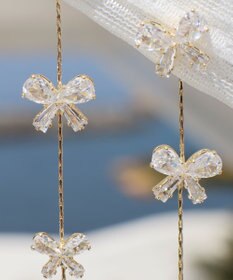 Tiaclasse 【金属アレルギー対応】リボンチェーンピアス
