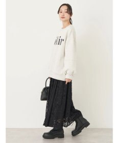 earth music&ecology 起毛レースフレアスカート