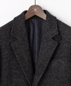 JOSEPH ABBOUD 【キングサイズ・尾州産カシミヤブレンド×アルパカ混素材】カシミヤブレンドアルパカヘリンボン チェスターコート