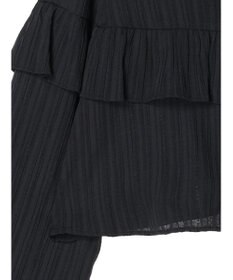 earth music&ecology フリル切替えショートブラウス