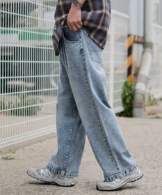 WEGO タックワイドストレートデニム