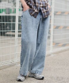 WEGO タックワイドストレートデニム