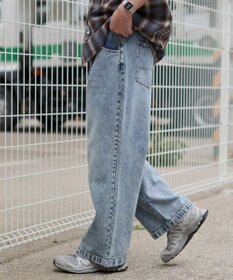 WEGO タックワイドストレートデニム