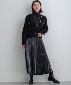 23区 【洗える】レザーライクプリーツ スカート