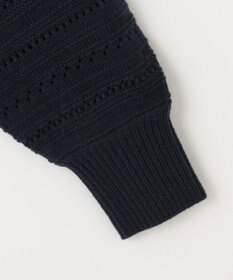 組曲 【WEB限定カラーあり】透かし編みバルキーボーダー柄ニット