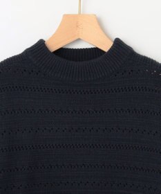 組曲 【WEB限定カラーあり】透かし編みバルキーボーダー柄ニット