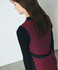 GRACE CONTINENTAL バイカラージャガードニットワンピース