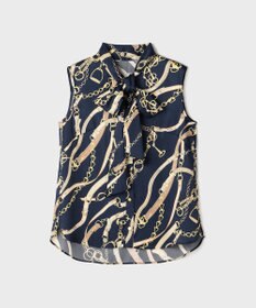 GRACE CONTINENTAL チェーンプリントボウタイブラウス