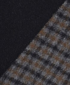 J.PRESS LADIES S 【リバーシブル】ウールナイロン リバーチェック ノーカラー ロングコート