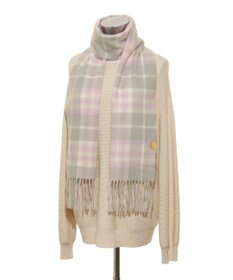 MOONBAT WEB限定【洗える】ミエル (miel) カシミヤ100％ チェックマフラー