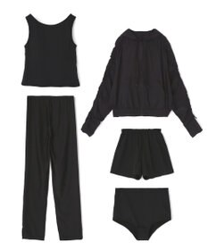 San-ai Resort（三愛水着楽園） WEB限定商品ショートラッシュパーカー付きリブタンキニ水着+レギンス付き5点セット【Beach Queen（ビーチクイーン）】