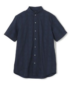 JOSEPH HOMME ドビーチェックストレッチ　ウイングカラー半袖シャツ