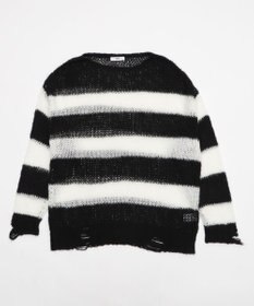 WEGO モヘアタッチボーダーBIGニット