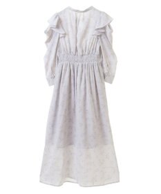 earth music&ecology ラッフルショルダーフラワーワンピース