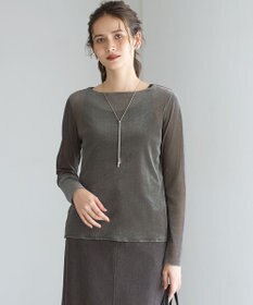 23区 S 【SLOW/一部店舗限定】ブラッシュドチュール メッシュベロア カットソー