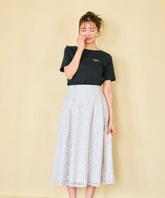 Feroux 【洗える】ワンポイント刺繍Tシャツ