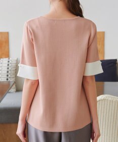 Tiaclasse L 【洗える】配色カフスニットトップス