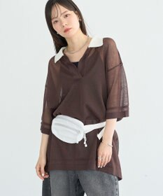 earth music&ecology シアーポロプルオーバー