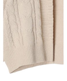 earth music&ecology ベロアモールケーブルカーディガン