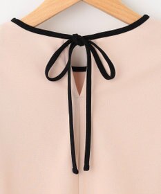 組曲 【洗える】バイカラージョーゼットバックリボン ブラウス