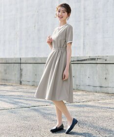 Tiaclasse L 配色フレアワンピース