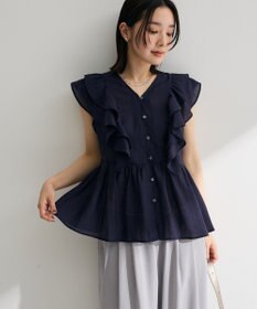 Green Parks フリルノースリーブブラウス