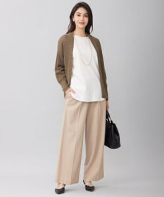 自由区 【洗える】ライトフィールジャージータックワイド パンツ