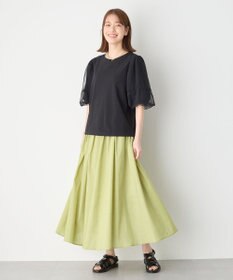 ANY チュールコンビパフスリーブプルオーバー