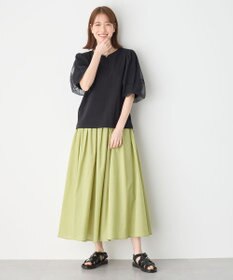 ANY チュールコンビパフスリーブプルオーバー