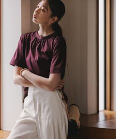J.PRESS LADIES L 【接触冷感】プレーティングジャージー モックネック カットソー