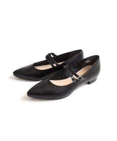 Pointer 日本製 本革ストラップ付きローヒールパンプス