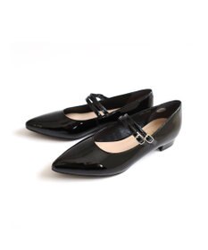 Pointer 日本製 本革ストラップ付きローヒールパンプス