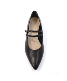 Pointer 日本製 本革ストラップ付きローヒールパンプス